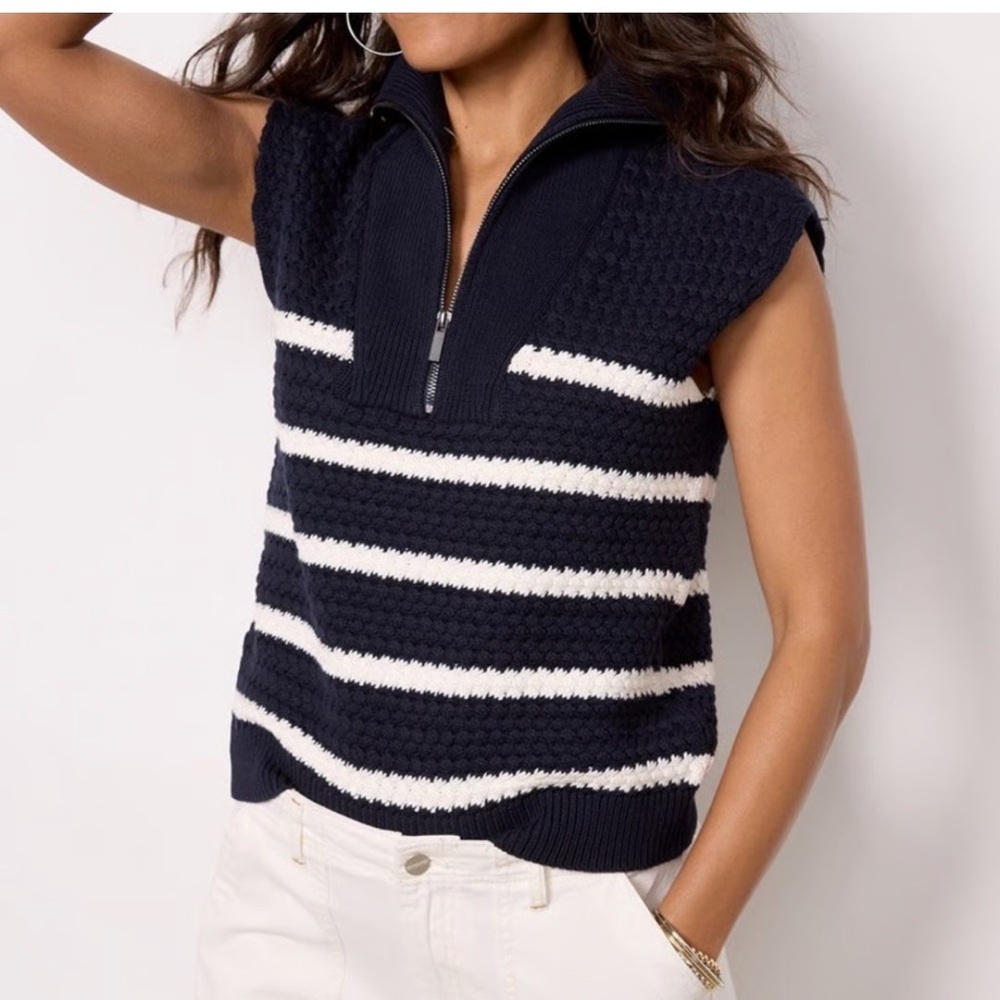 John + Jenn Midnight Textured Knit Sweater Vest
